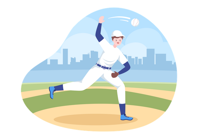 Baseball Player Throwing ball  Illustration