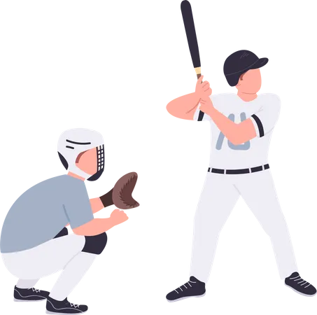 Baseball players playing baseball  Illustration