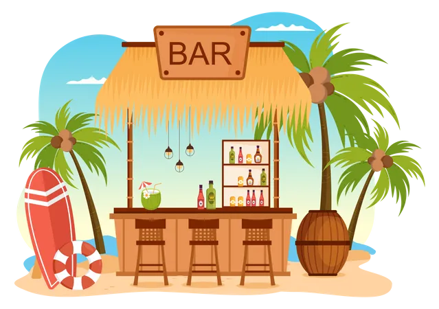 Beach Bar  Illustration