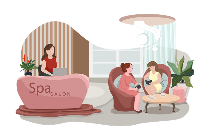 Beauty salon and spa reception  Illustration