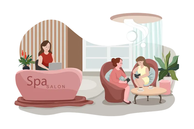 Beauty salon and spa reception  Illustration