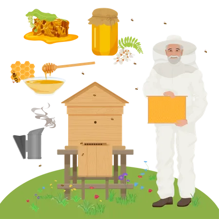 Beekeeping  Illustration