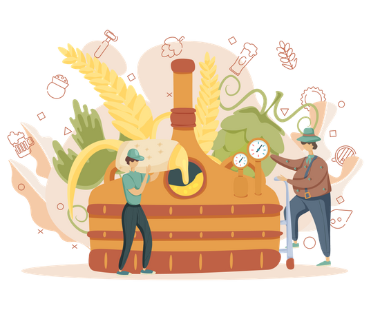 Beer production  Illustration