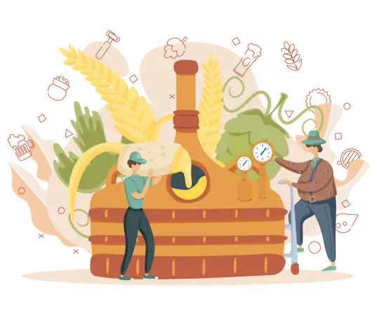 Beer production  Illustration