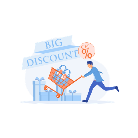 Big Shopping Discount  Illustration