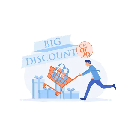 Big Shopping Discount  Illustration