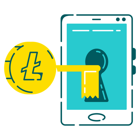 Desbloquear usando la clave litecoin  Ilustración