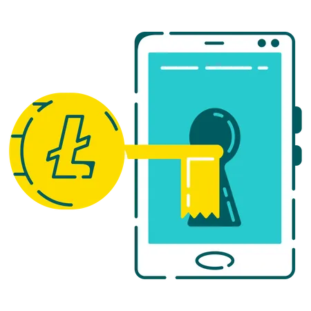 Desbloquear usando la clave litecoin  Ilustración