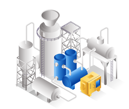 Bio gas industry tube line  Illustration