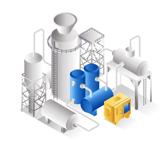 Bio gas industry tube line  Illustration