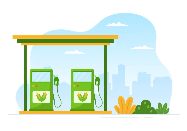 Biofuel station  Illustration