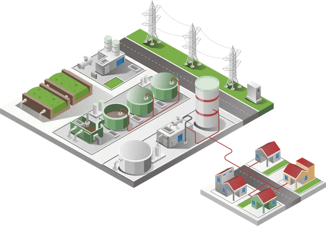 Biogas Energy  Illustration