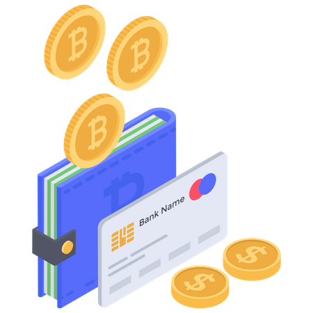 Bitcoin bank Wallet  Illustration