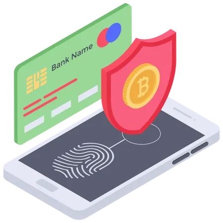 Bitcoin Card payment security  Illustration