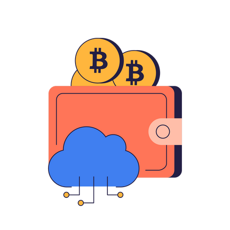 Bitcoin Cloud Wallet  Illustration