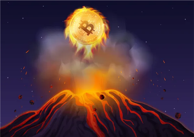 Éruption volcanique du bitcoin  Illustration