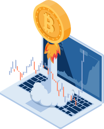 Crecimiento de la inversión bitcoin  Ilustración