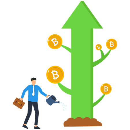 Croissance des investissements en bitcoins  Illustration