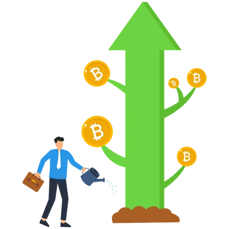 Croissance des investissements en bitcoins  Illustration