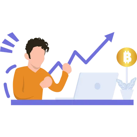 Bitcoin investment profit chart  Illustration