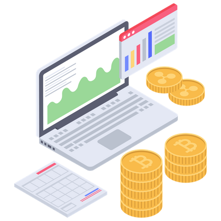 Bitcoin investment report and analytics  Illustration