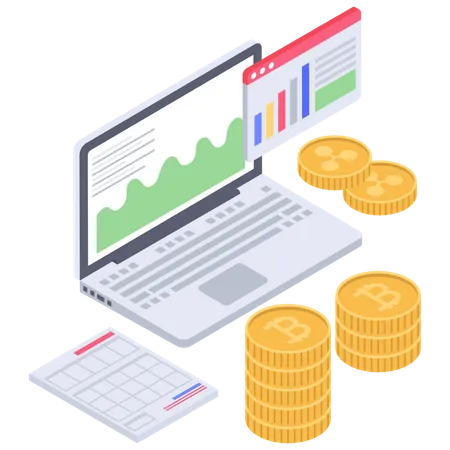 Bitcoin investment report and analytics  Illustration