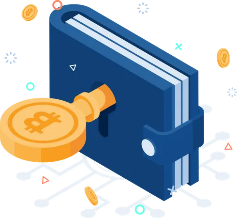 Bitcoin Key Unlock Wallet  Illustration