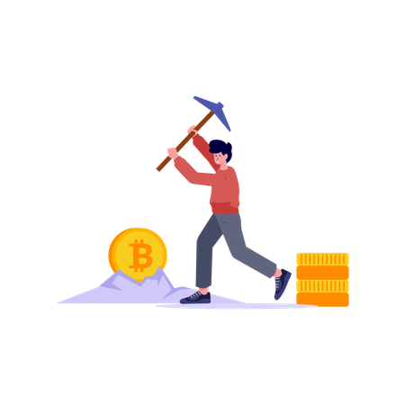 Bitcoin mining  Illustration