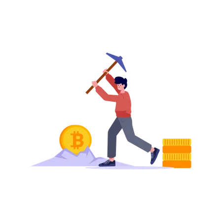 Bitcoin mining  Illustration