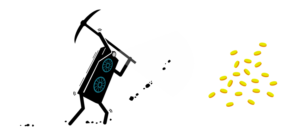 Bitcoin mining server  イラスト