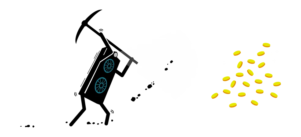 Bitcoin mining server  イラスト