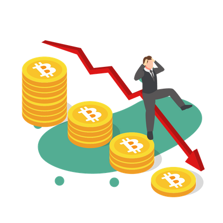 Bitcoin Price Fall  Illustration