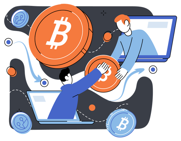 Bitcoin trading  Illustration