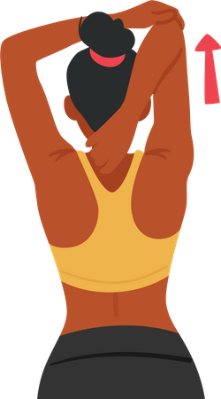 Black Fit Woman Stretching Hands  Illustration