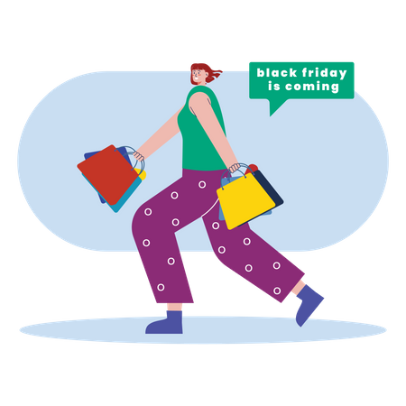 Acheteur des soldes du Black Friday  Illustration