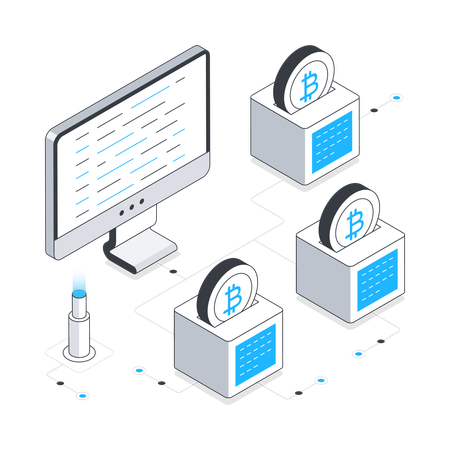 ブロックチェーン開発  イラスト