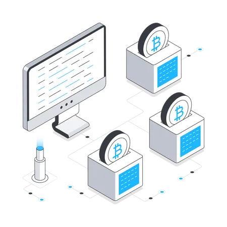 ブロックチェーン開発  イラスト