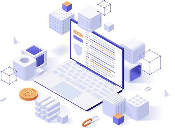 Blockchain technology  Illustration