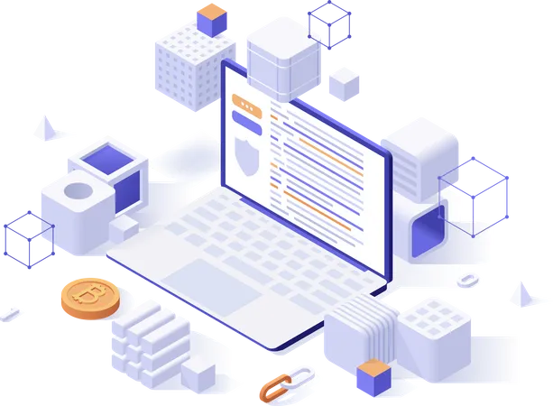 Blockchain technology  Illustration