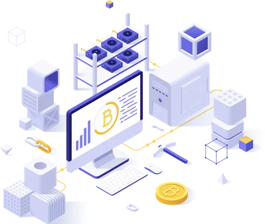 Blockchain technology service  Illustration