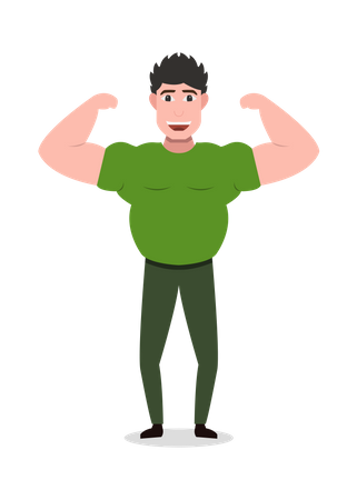 Body builder Showing His arms Muscle  Illustration