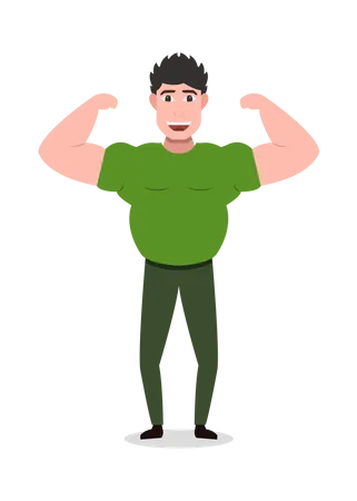 Body builder Showing His arms Muscle  Illustration