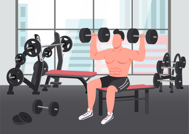 Bodybuilding exercise  Illustration