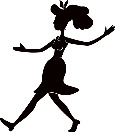 Boogie woogie female dancer  Illustration