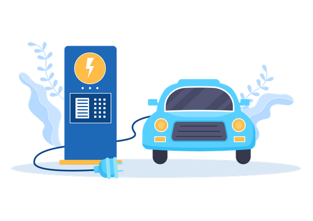 Borne de recharge pour voiture électrique  Illustration