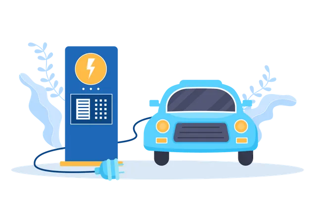 Borne de recharge pour voiture électrique  Illustration