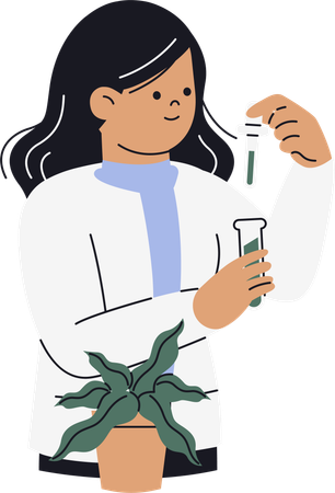 Botanist doing research  Illustration