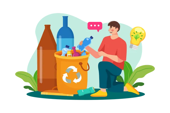 Bottle Waste Recycling  Illustration