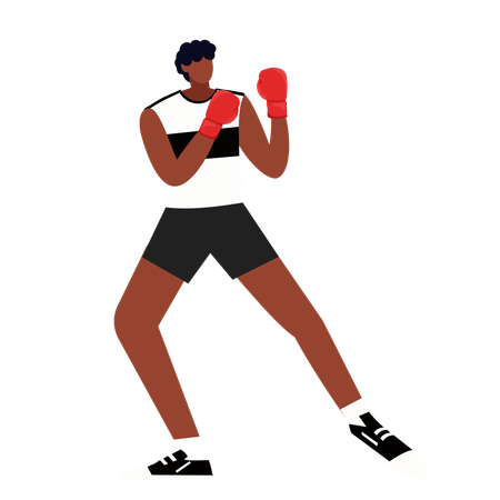 Boxer doing boxing in Olmpics  Illustration