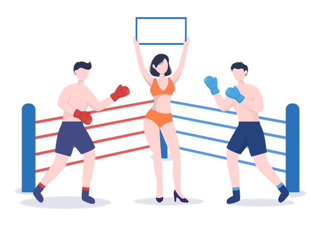 Boxing match round  Illustration